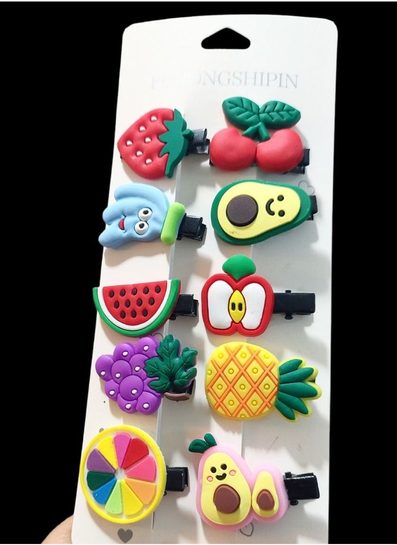 GoodBuy - Set of 10 trendy girly colorful hair clips accessories - Image 1