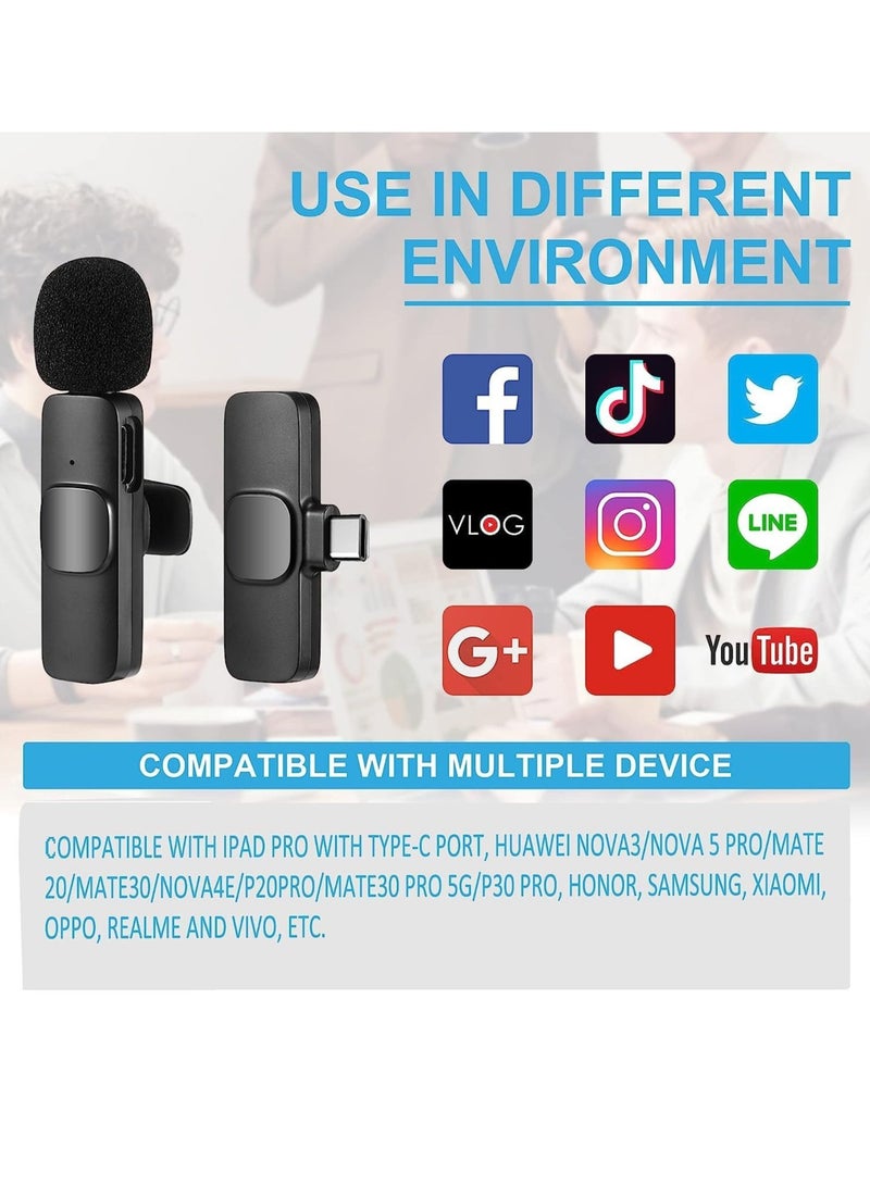 ELTRAZONE Professional Wireless Microphone (2 Pcs) | Ideal for USB-C, IPhone, Smartphones, IPads and Macs with USB-C port, Android devices, laptops with USB-C Port | Auto Noise Reduction - Image 5