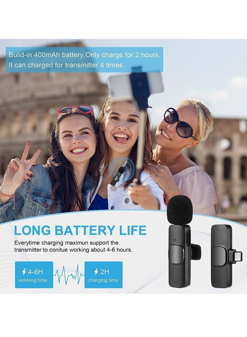 ELTRAZONE Professional Wireless Microphone (2 Pcs) | Ideal for USB-C, IPhone, Smartphones, IPads and Macs with USB-C port, Android devices, laptops with USB-C Port | Auto Noise Reduction - Image 3