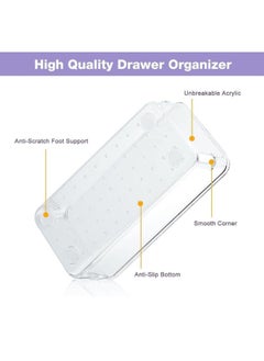 AlsayedP 16 PCS Drawer Organizer Set Clear Plastic Desk Drawer Dividers Trays Dresser Storage Bins Separation Box for Makeup, Jewelries and Gadgets  - Image 2