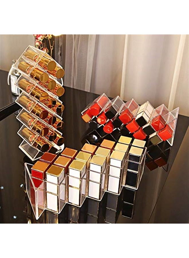 JessLab Lipstick Organizers and Storage, Acrylic Lipstick Holder Lip Gloss Tower Clear Cosmetic Fish Sticks Lip Makeup Organizer Lip Stick Storage for Bathroom Vanity Countertop, 16 Slots  - Image 3