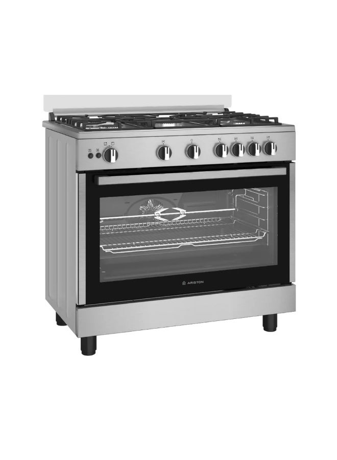 أريستون Ariston 5-Burner Freestanding Gas Cooker with Oven ARR9 GGF 23127 XJA SILVER 5 ARR9 GGF 23127 XJA SILVER - Image 4
