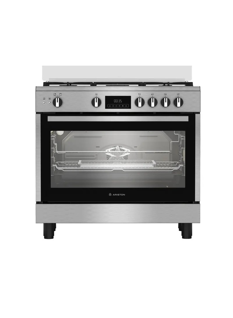 أريستون Ariston 5-Burner Freestanding Gas Cooker with Oven ARR9 GGF 23127 XJA SILVER 5 ARR9 GGF 23127 XJA SILVER - Image 1