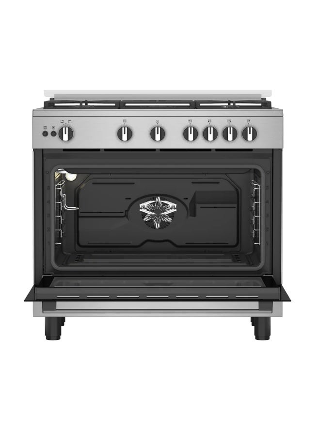 أريستون Ariston 5-Burner Freestanding Gas Cooker with Oven ARR9 GGF 23127 XJA SILVER 5 ARR9 GGF 23127 XJA SILVER - Image 2