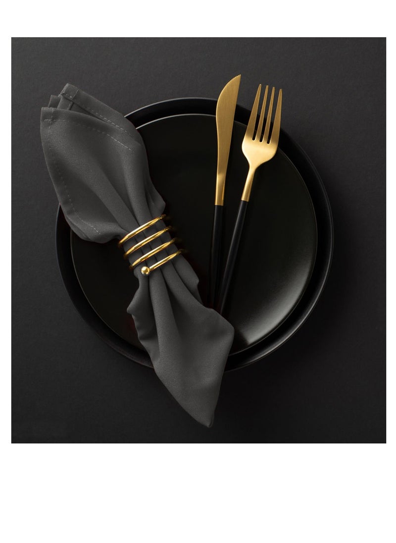 LuxHome Reusable Cloth Dinner Napkins – Pack of 6, 40 x 40 cm – Elegant Fabric Table Napkins for Dining, Events, Weddings, and Home Décor, Shadow Gray  - Image 3