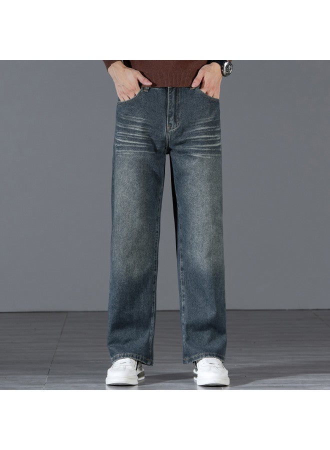 FOLUNSI Loose Fit】retro Washed Jeans For Men - Casual, Versatile, Comfortable Wide-leg Straight Pants - Image 3