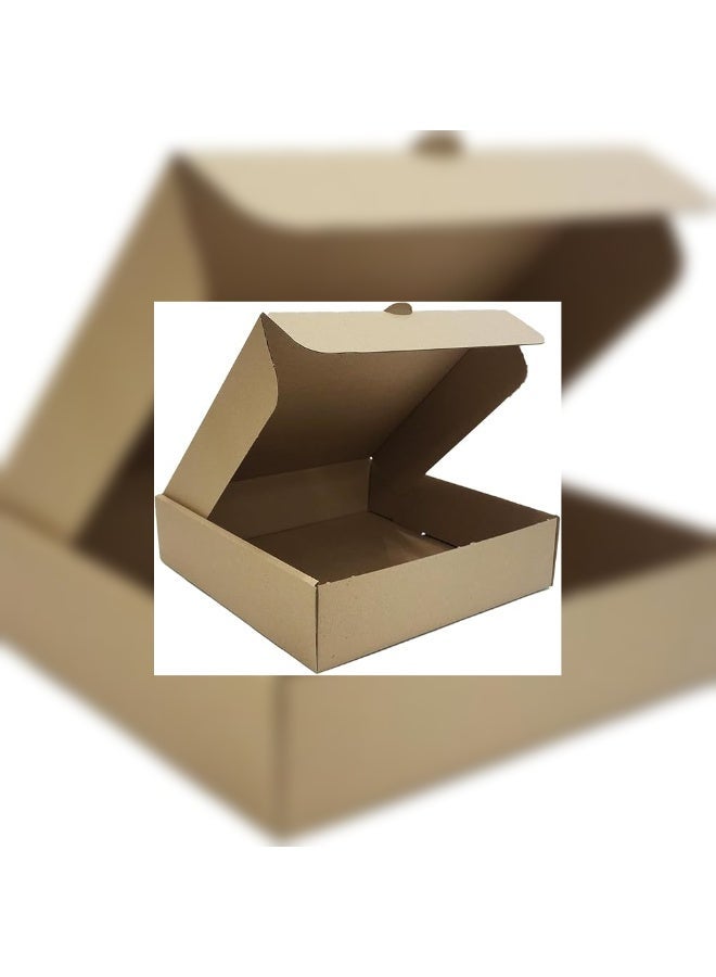 IDEAL PACK Disposable Food Boxes – 10 Pcs | 26 x 26 x 6.5 cm | Eco-Friendly Takeaway Packaging for Meals, Snacks, Catering & Delivery | Multipurpose Kraft Paper Food Containers - Image 1