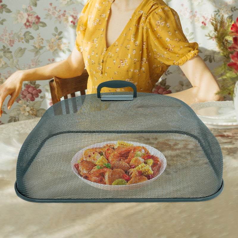 Kitchen Tabletop Food Dish Tent Fine Mesh Rectangular Food Protector Cutting Board Cover - Image 3