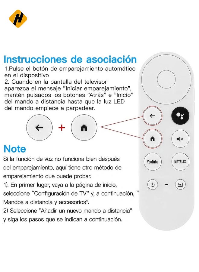 HuHa - New G9N9N Voice Remote Control for 2020 Google TV Chromecast Voice Bluetooth IR 4K Snow Streaming Media Player GA01920 with Netflix and Youtube Buttons with Battery - Image 1