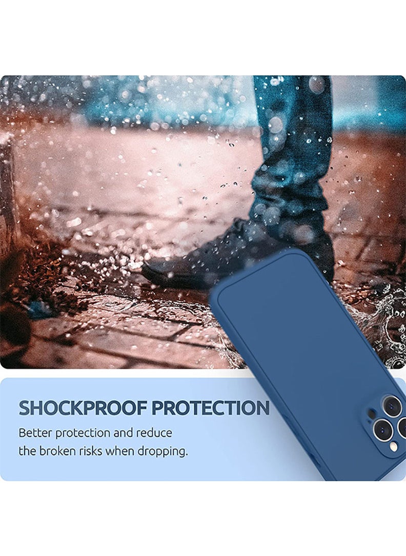 Theodor - Protective Slim Fit Case Liquid Silicone Cover with Full Body Protection Anti-Scratch Shockproof Case For iPhone 13 Pro Max Blue  - Good times copy - Image 1