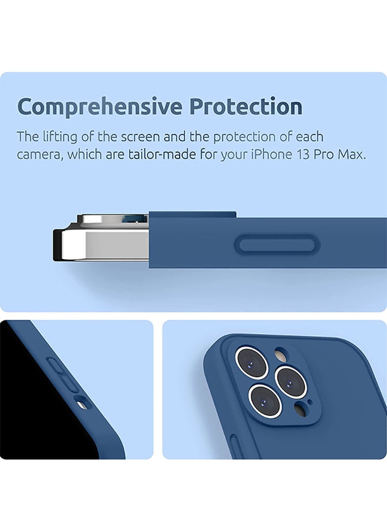 Theodor - Protective Slim Fit Case Liquid Silicone Cover with Full Body Protection Anti-Scratch Shockproof Case For iPhone 13 Pro Max Blue  - Good times copy - Image 1