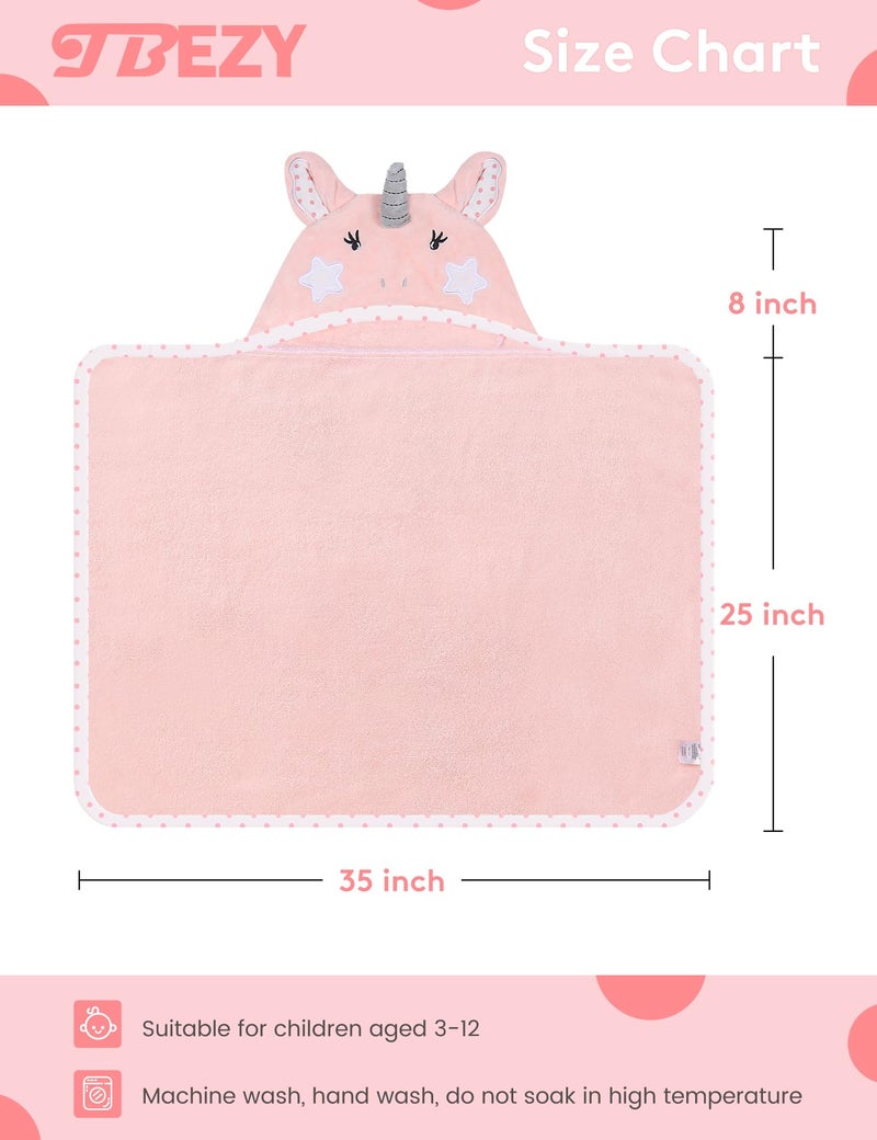 TBEZY Baby Hooded Towel with Unique Animal Design Ultra Soft Thick Cotton Bath Towel for Newborn (Unicorn) - Image 2