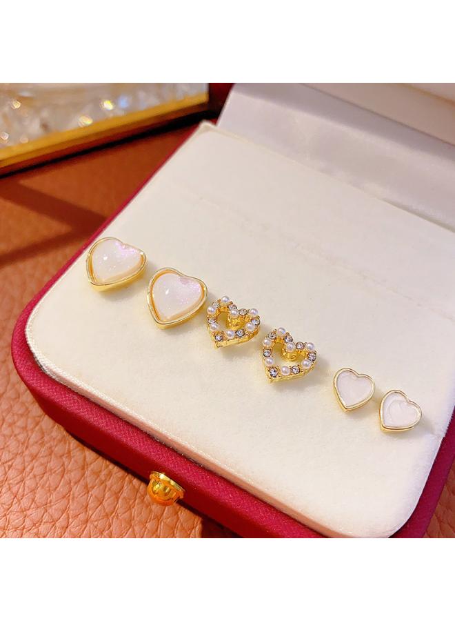 S925 Silver Needle Unique Niche Exquisite 6-piece Set Earrings Women's Fashionable Niche Design Earrings Earrings 