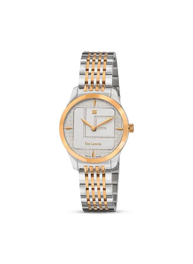 Guy Laroche Maxime 29mm Women's Analog Swiss Watch with Silver-Rose Gold Stainless Steel Bracelet