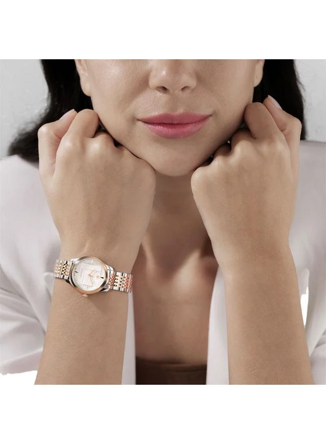 Guy Laroche Maxime 29mm Women's Analog Swiss Watch with Silver-Rose Gold Stainless Steel Bracelet