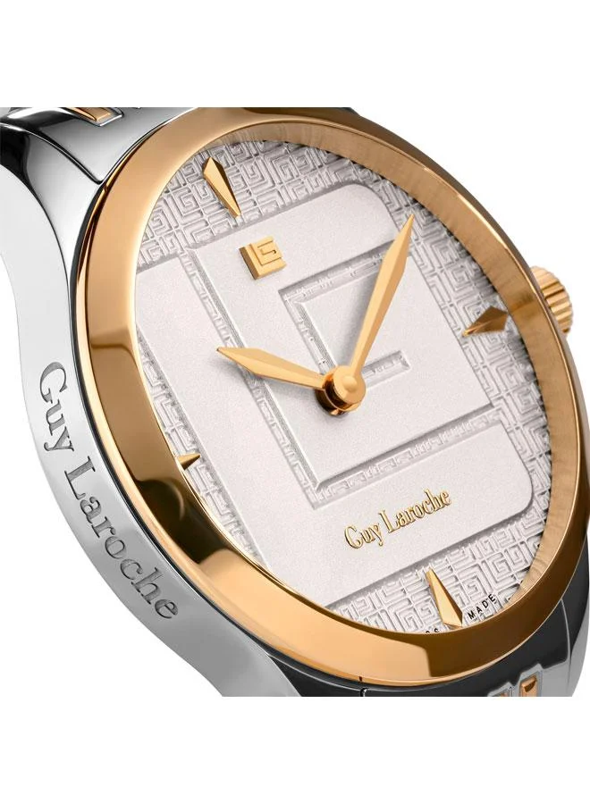 Guy Laroche Maxime 29mm Women's Analog Swiss Watch with Silver-Rose Gold Stainless Steel Bracelet
