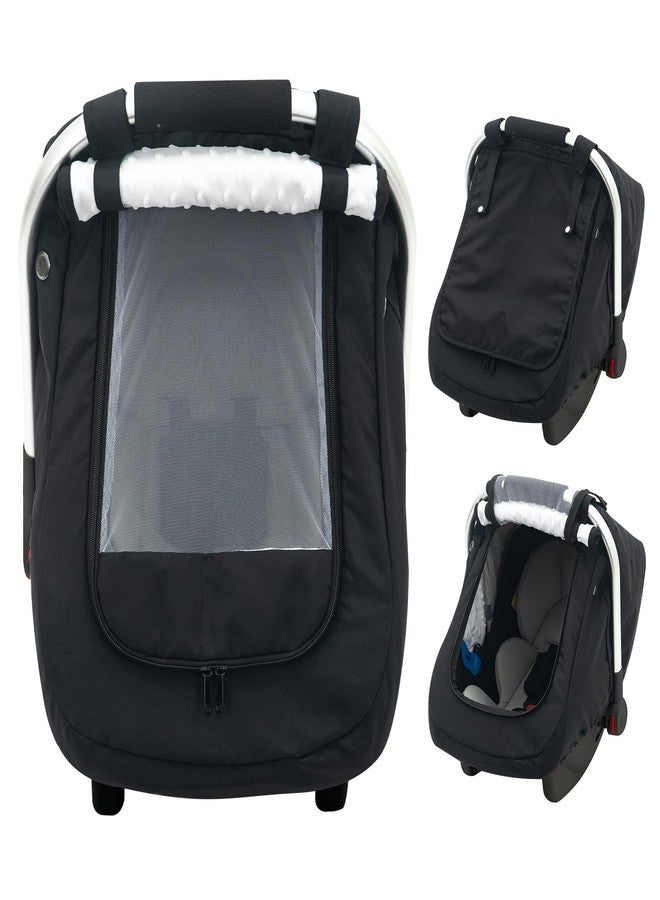 Kaseeous Waterproof Baby Car Seat Cover, Warm Carseat Cover for Cold Weather, Infant Car Seat Canopy with 2 Breathable Vents, 3D Mink Dot Baby Carrier Cover for Boys & Girls - Image 1