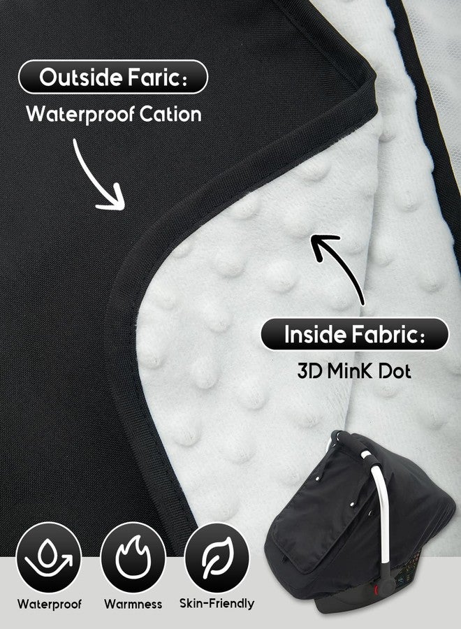 Kaseeous Waterproof Baby Car Seat Cover, Warm Carseat Cover for Cold Weather, Infant Car Seat Canopy with 2 Breathable Vents, 3D Mink Dot Baby Carrier Cover for Boys & Girls - Image 2