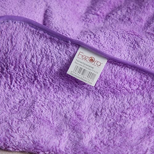 Fezora® Microfiber Towels for Bath | Towels for Bath Large Size | Bath Towel- Super & Absorbent with Hook Quick Dry | 500 GSM | 1 Piece Bath Towel for Men/Women 70 cms x 140 cms (Purple) - Image 5