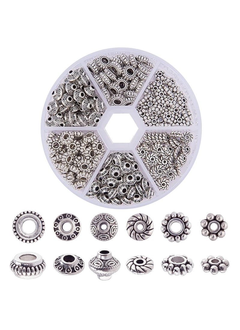 PH PandaHall - Pandahall Elite1 Box 300 PCS Assorted Tibetan Silver Spacer Beads Jewelry Findings Accessories for Bracelet Necklace Jewelry Making - Image 1