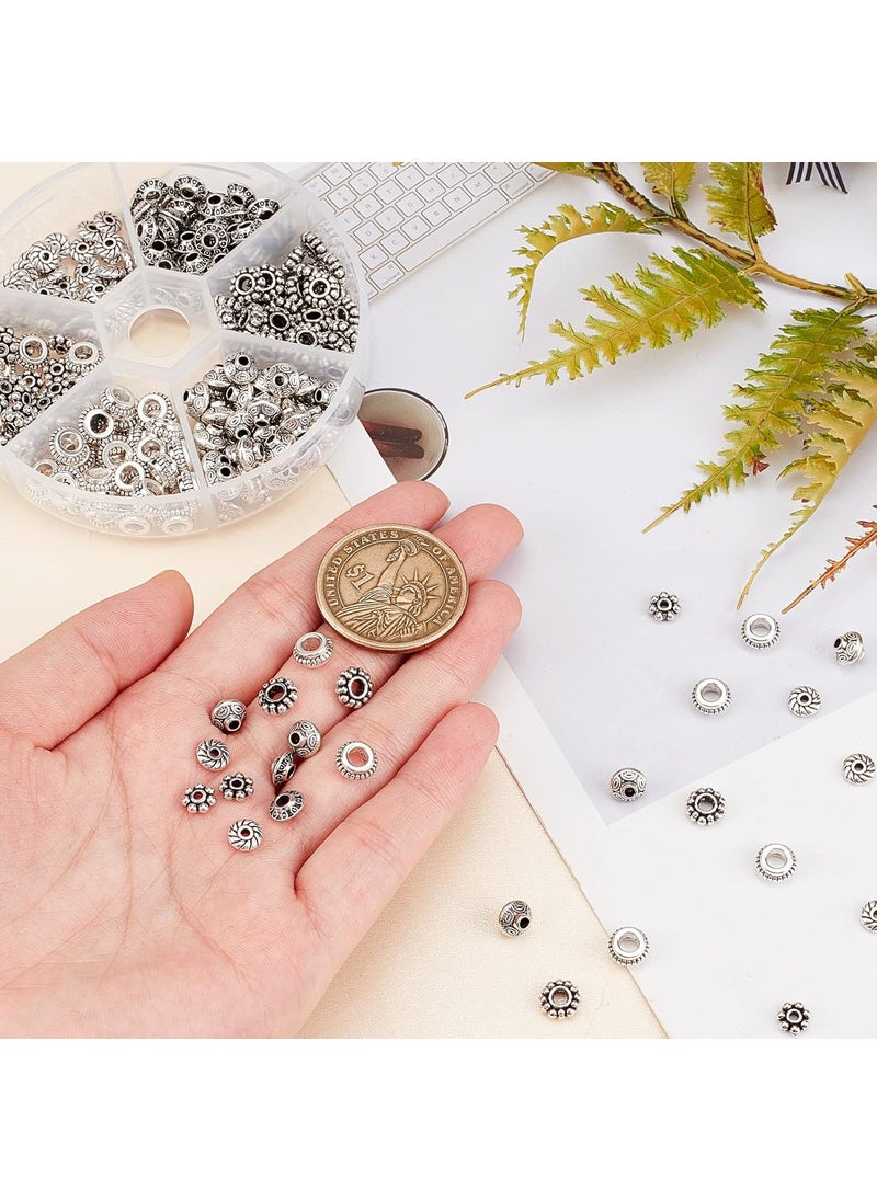 PH PandaHall - Pandahall Elite1 Box 300 PCS Assorted Tibetan Silver Spacer Beads Jewelry Findings Accessories for Bracelet Necklace Jewelry Making - Image 1