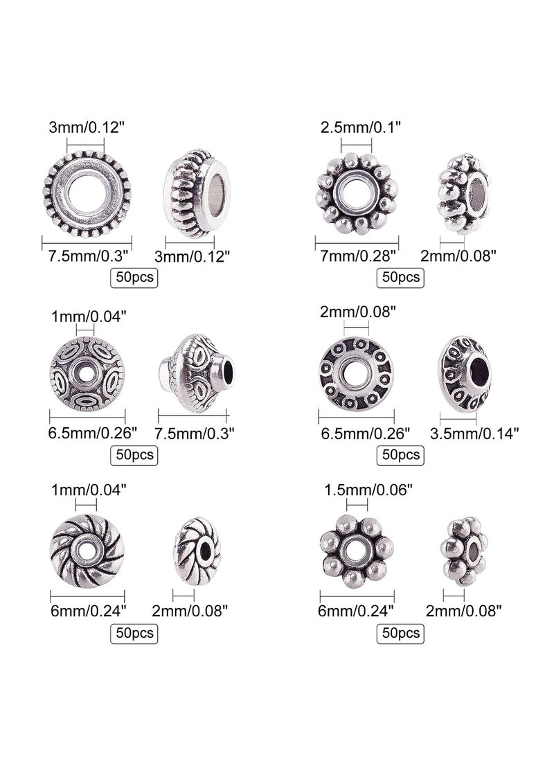 PH PandaHall - Pandahall Elite1 Box 300 PCS Assorted Tibetan Silver Spacer Beads Jewelry Findings Accessories for Bracelet Necklace Jewelry Making - Image 1