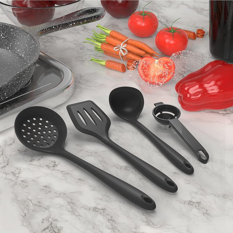 AOTHOD Silicone Cooking Utensils Set - 446Â°F Heat Resistant Kitchen Utensils,Turner Tongs,Spatula,Spoon,Brush,Whisk,Kitchen Utensil Gadgets Tools Set for Nonstick Cookware,Dishwasher Safe (BPA Free) - Image 5
