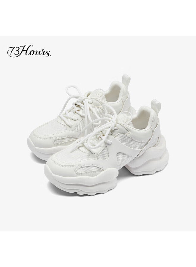 73hours حذاء رياضي للنساء، طراز White Deer، Coconut Milk Jelly 25 جديد بكعب عالي سميك رياضي casual أحذية أبي للنساء - Image 1