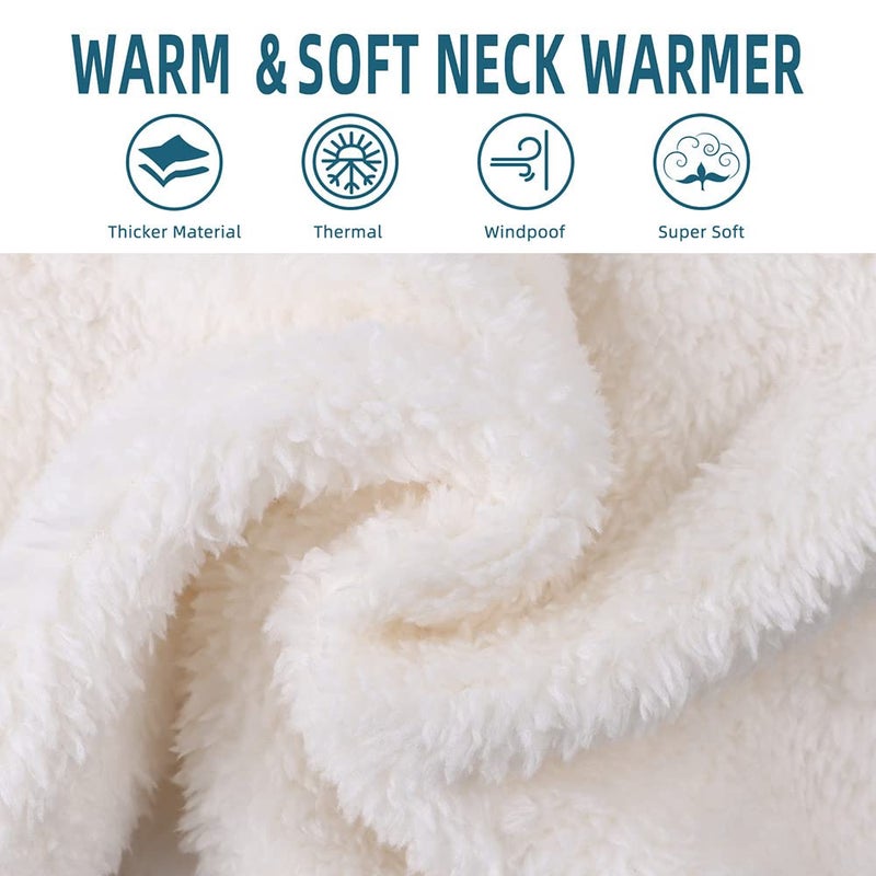 JANGANNSA Fleece Boys Girls Scarf Warm Winter Autumn Kids Collar Scarf Neck Warmer Children Scarf 1-6Y (White) - Image 2