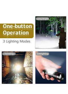 SYOSI High-Powered LED Flashlight Rechargeable, EDC 2000 Lumens Zoomable Small Tactical Flashlight, 3 Modes with COB Work Light Long Lasting for Camping, Emergencies, Outdoors, Gifts Men&Women  - Image 3