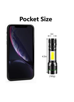 SYOSI High-Powered LED Flashlight Rechargeable, EDC 2000 Lumens Zoomable Small Tactical Flashlight, 3 Modes with COB Work Light Long Lasting for Camping, Emergencies, Outdoors, Gifts Men&Women  - Image 5
