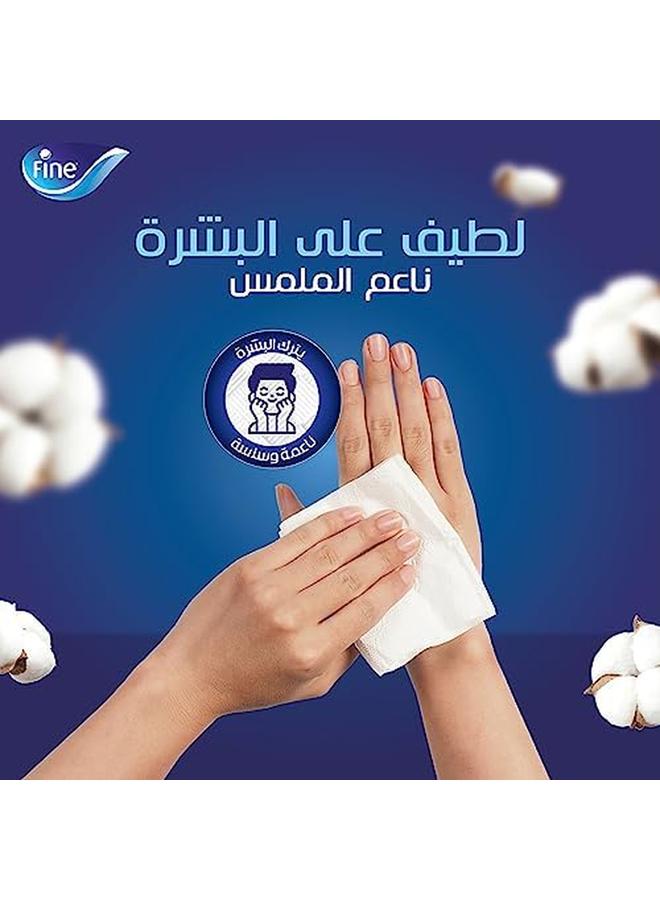 فاين مناديل جيب كلاسيكية للوجه مكونة من 3 طبقات مكونة من 10 × 10 ورقات مناسبة لجميع أنواع البشرة، مناديل معقمة للحماية من الجراثيم بتقنية ستيريبرو - Image 3