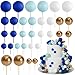 ASTARON Ball Cake Topper 32 Pcs Foam Wire Decorations Mini Balloons Cake Topper Sticks 4 ColorsSizes for Wedding Party Birthday Cake Decorating - Image 2