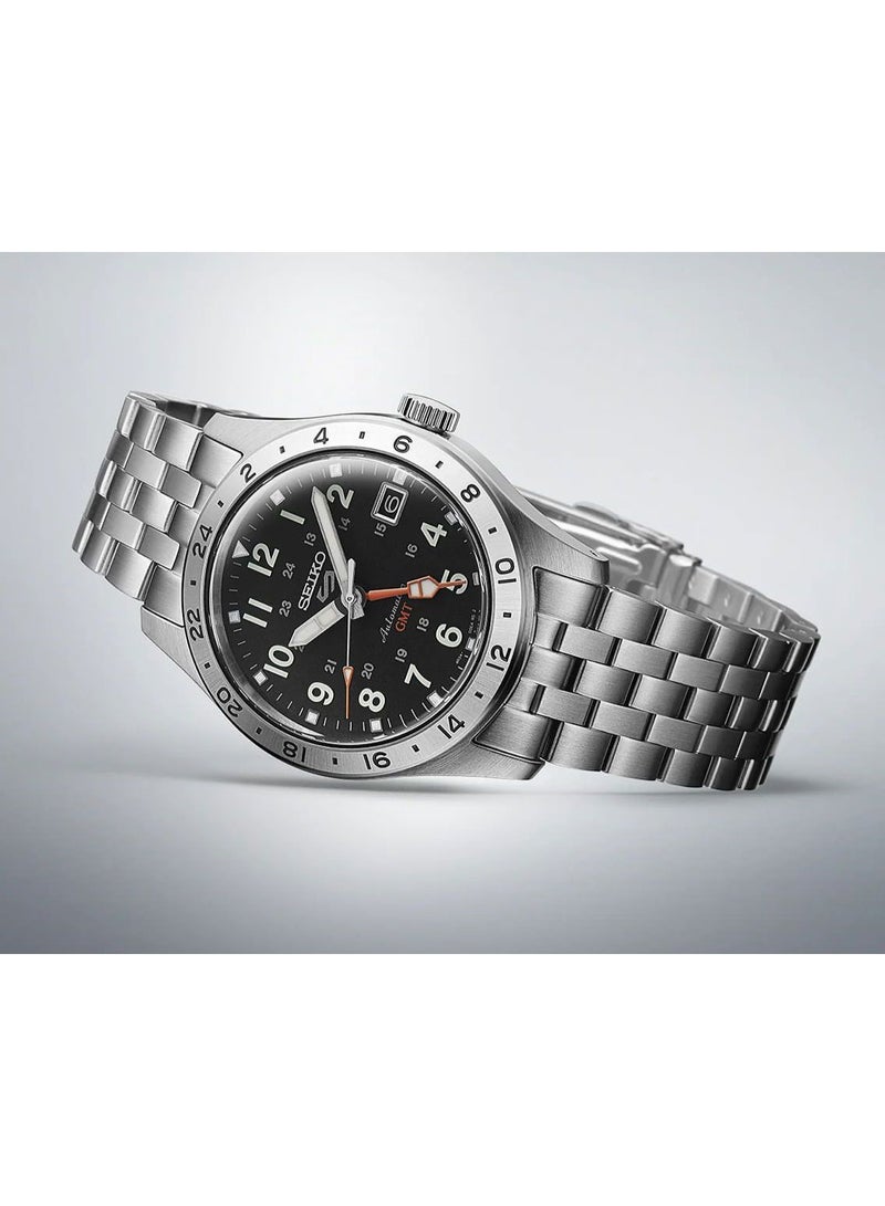 Seiko 5 GMT black dial stainless steel watch for men SSK023K1 - Image 5
