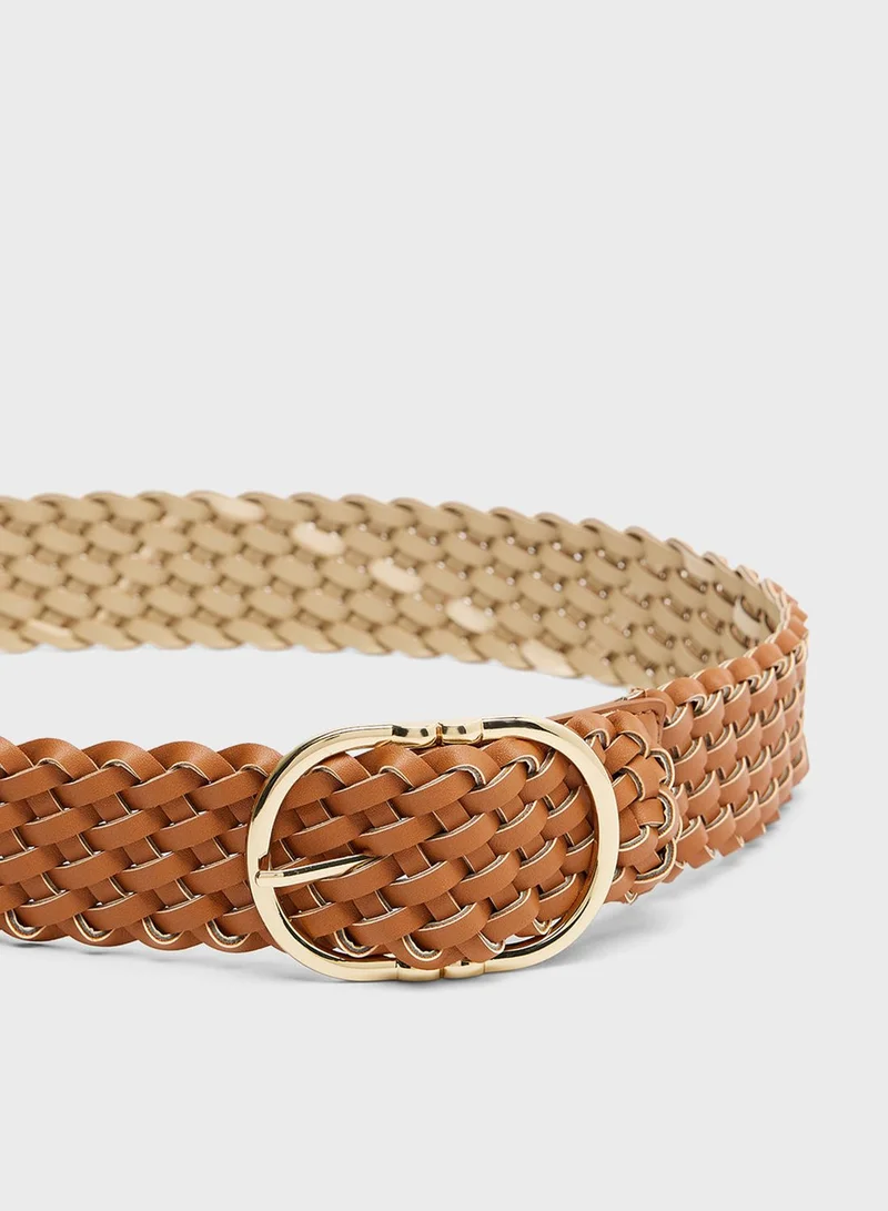 ONLY Braided Pu Buckle Belt