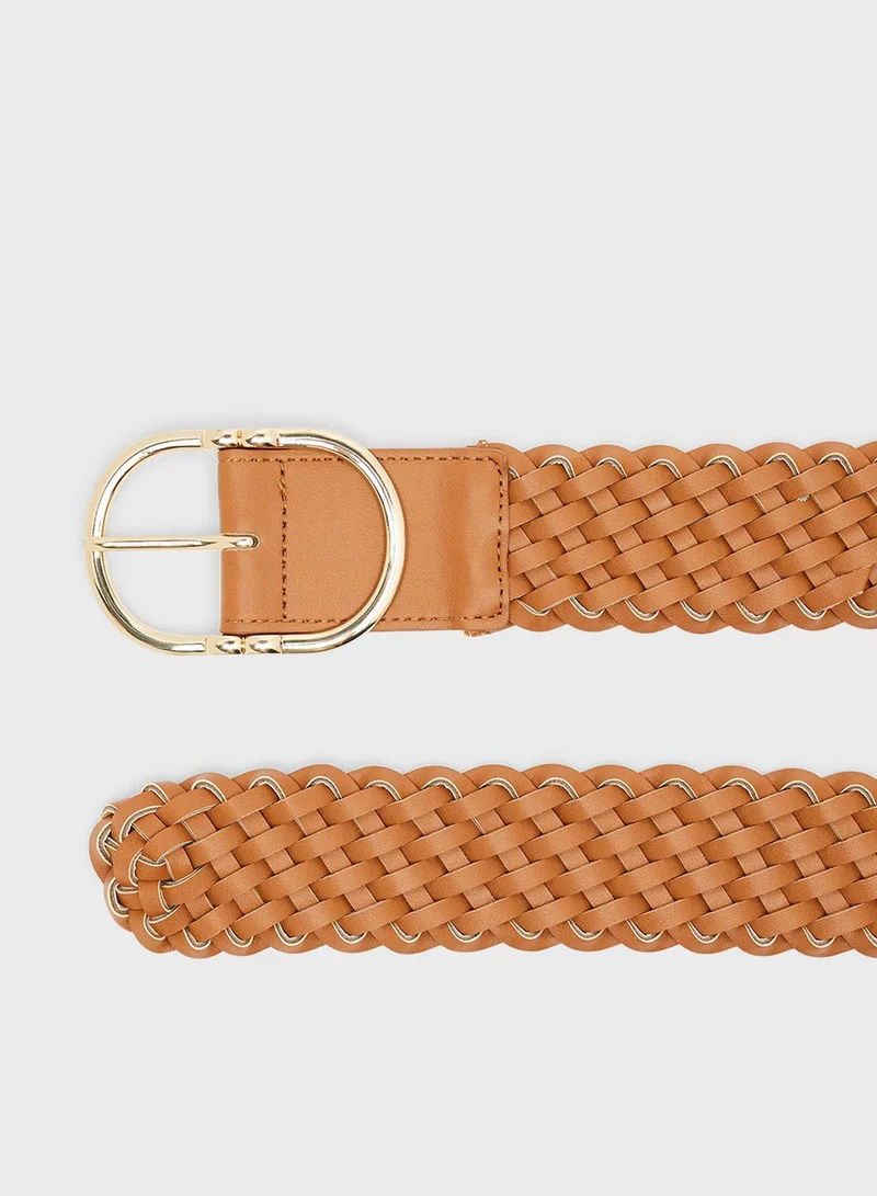 ONLY Braided Pu Buckle Belt