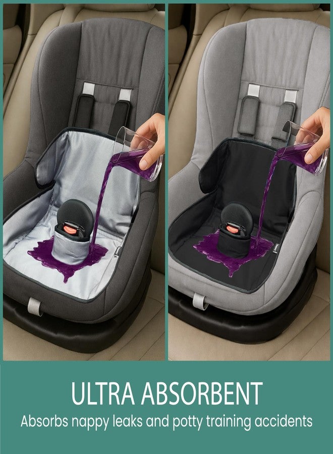 Lynmark® 2x Potty Training Car Seat Protector for Child Car Seat- Waterproof Soft Car Seat Piddle Pads for Toddlers, Baby- Travel-Friendly Washable Liner for Spills, Nappy Leak, Accident- Grey & Black - Image 3