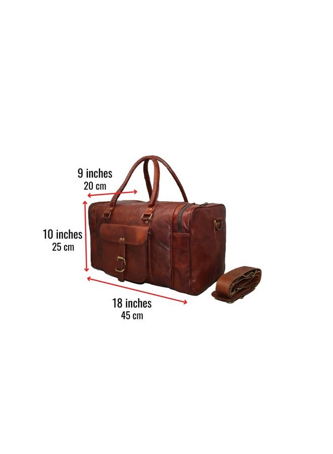 jaald Mens Leather Duffle Bag Carry On Small Weekend Travel Sports Gym Bag for Men by Jaald - Image 3