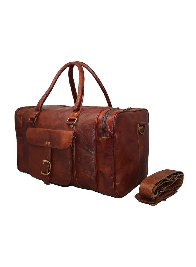 jaald Mens Leather Duffle Bag Carry On Small Weekend Travel Sports Gym Bag for Men by Jaald - Image 1