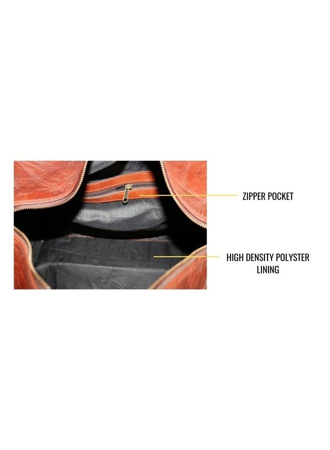 jaald Mens Leather Duffle Bag Carry On Small Weekend Travel Sports Gym Bag for Men by Jaald - Image 5