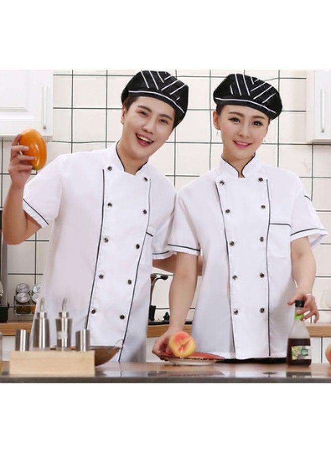 NIBEMINENT Short Sleeve Hotel Restaurant Kitchen Canteen Chef Uniform Long Sleeve Autumn and Winter Chef Work Uniform 