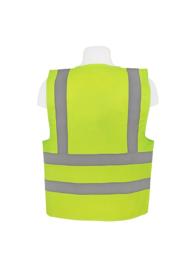 High Visibility Safety Vest Reflective with Velcro | Fluorescent Yellow Work Vest | Unisex PPE - Image 3