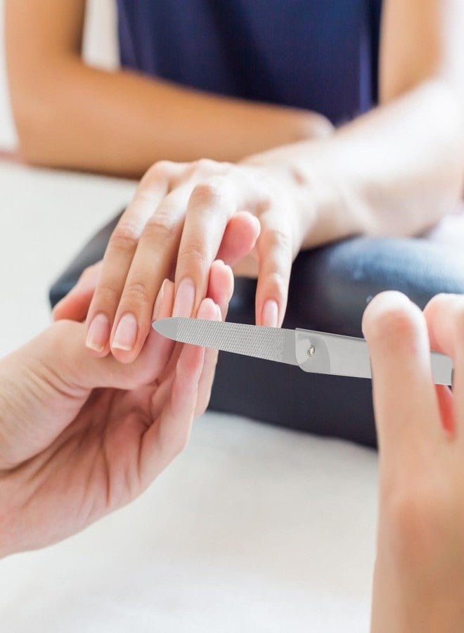 Lurrose 6pcs Foldable Nail File: Double-Sided Stainless Steel Folding Nail File - Portable Manicure Tools - Image 2