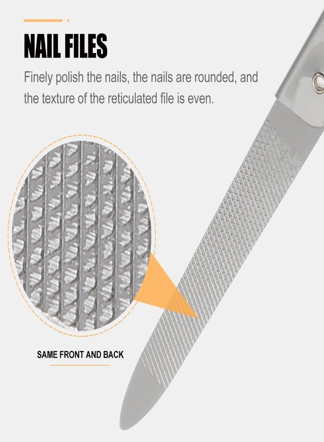 Lurrose 6pcs Foldable Nail File: Double-Sided Stainless Steel Folding Nail File - Portable Manicure Tools - Image 3