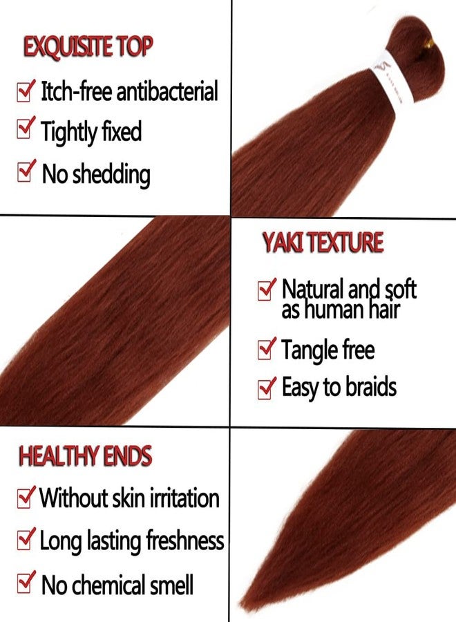 ShowCoco Pre Stretched Braiding Hair Copper Red Long Braid 48 Inch 8 Packs 350 Braiding Hair Extensions Professional Synthetic Fiber Crochet Hair(48inch,#350) - Image 3