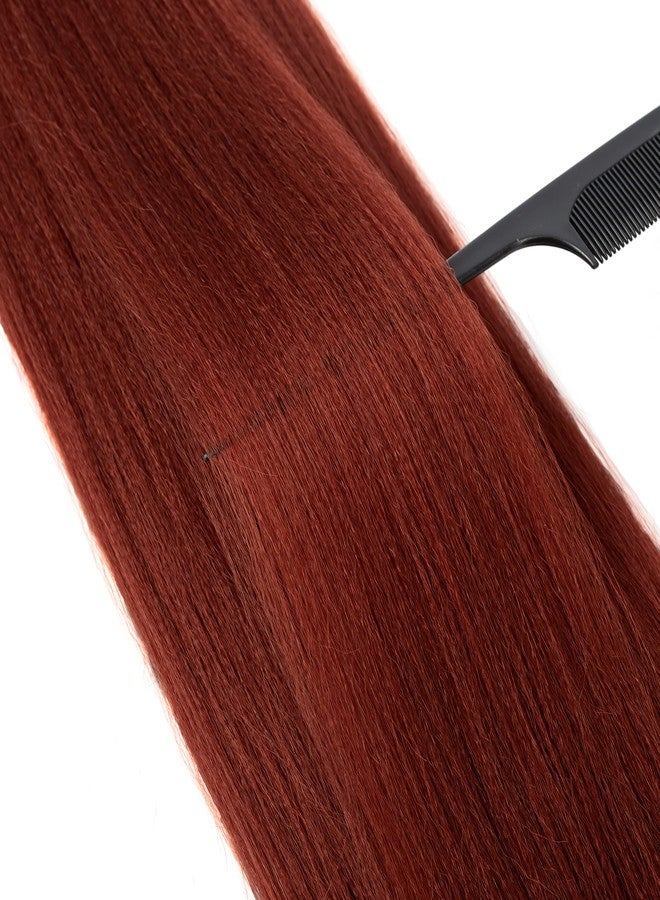 ShowCoco Pre Stretched Braiding Hair Copper Red Long Braid 48 Inch 8 Packs 350 Braiding Hair Extensions Professional Synthetic Fiber Crochet Hair(48inch,#350) - Image 4