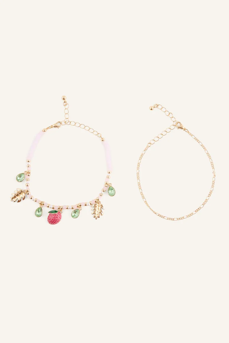 Woman 2 piece Fruit Motif Bracelet