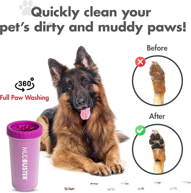 Dexas Mudbuster Portable Dog Paw Washer/Paw Cleaner, Large, Fuchsia - Image 4