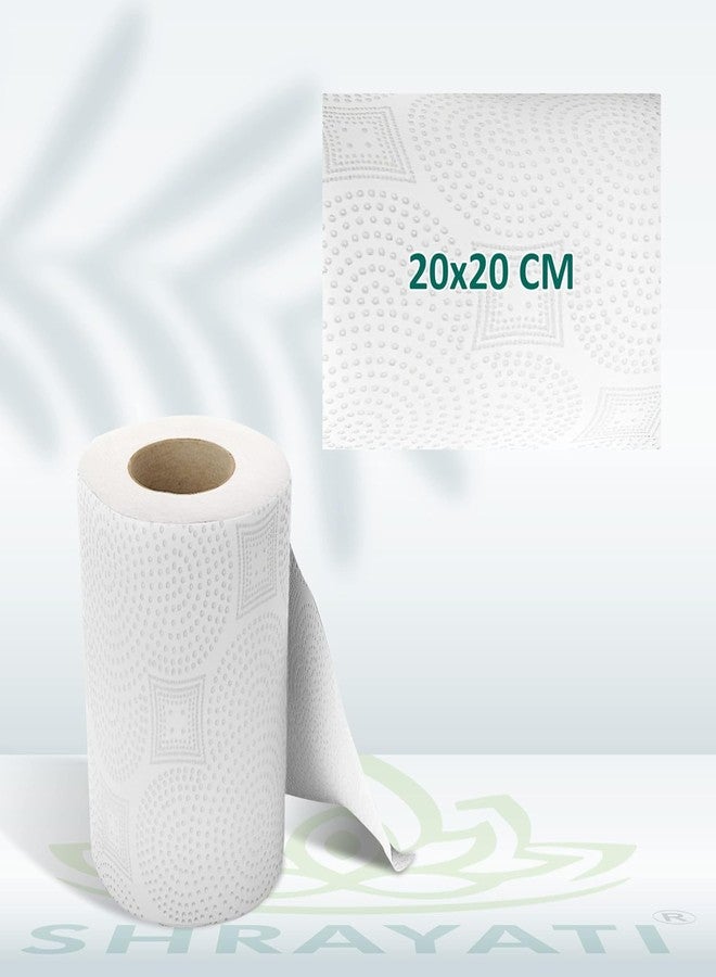 Shrayati Kitchen Towel/Tissue Paper Roll - 2 Ply, 60 Pulls Per Roll, Super Soft, Highly Absorbent Kitchen Tissue Roll, Embossed Design - Kitchen Roll (Pack of 2) - Image 5