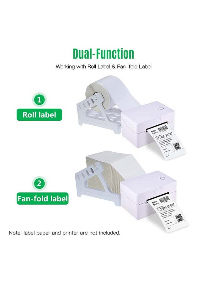 RESONIX Universal Roll and Fold Label Holder for Desktop Thermal Printers White Compatible with Label Printer Shelf Labels Storage Bins Wire Shelf Tags for Home Office Organization and Everyday Use - Image 3